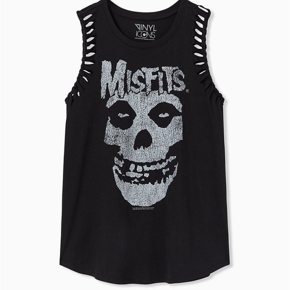 torrid Tops - Torrid 3X Tank Top Misfits Skull Slashed Punk Goth